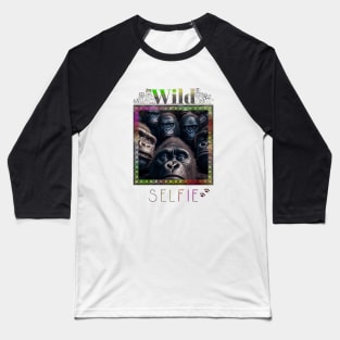 Gorilla Ape Wild Nature Funny Happy Humor Photo Selfie Baseball T-Shirt